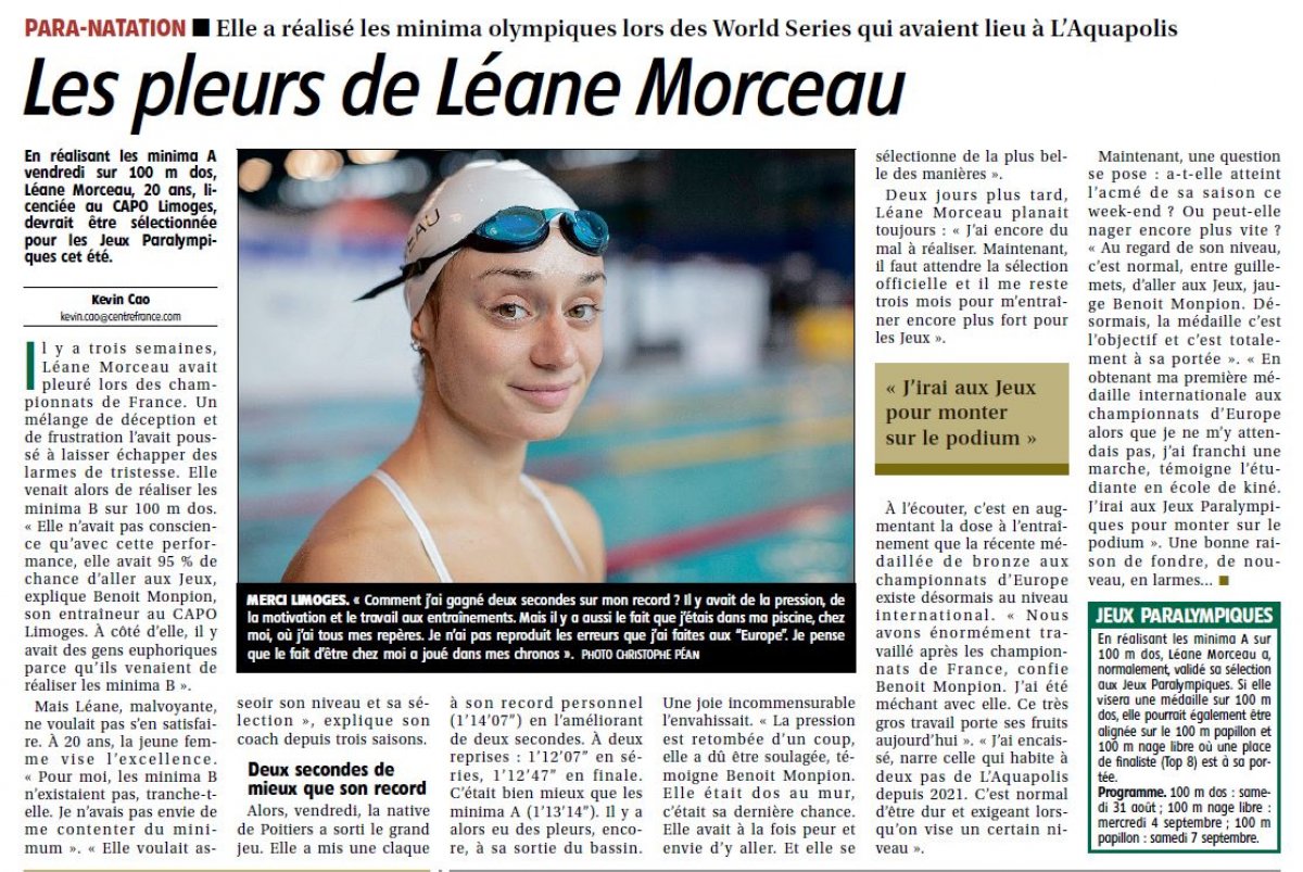 Léane MONCEAU sur le point de réaliser son rêve