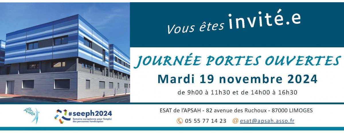 invitation portes ouvertes ESAT 19/11/2024